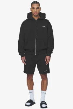 Pegador Hoodies|Zip Hoodies|Logo Oversized Sweat Jacket White Gum Washed black