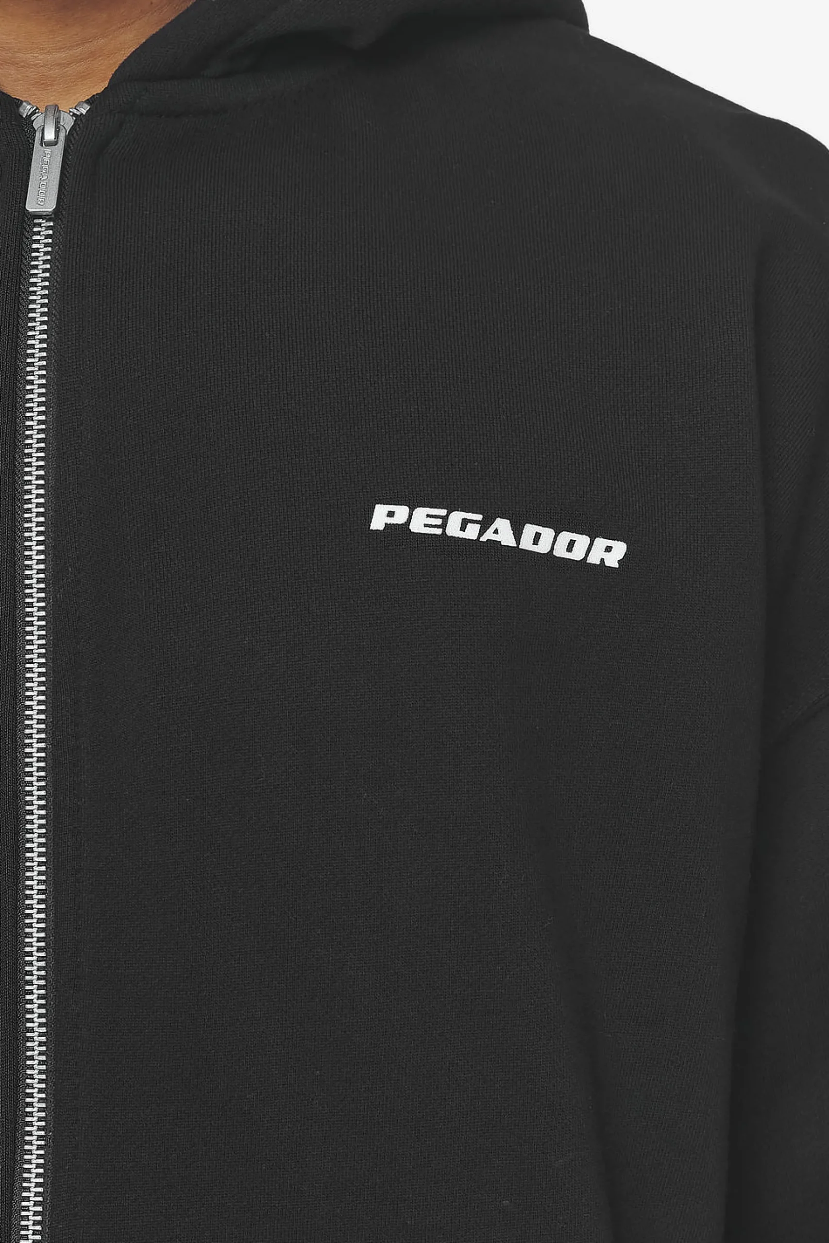 Pegador Hoodies|Zip Hoodies|Logo Oversized Sweat Jacket White Gum Washed black
