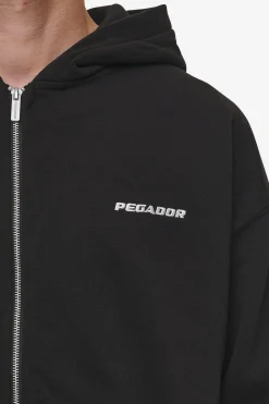 Pegador Hoodies|Zip Hoodies|Logo Oversized Sweat Jacket Washed Black