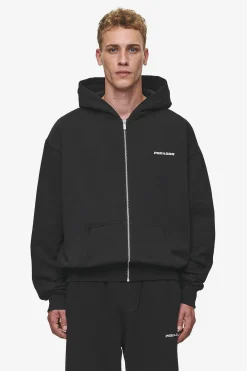 Pegador Hoodies|Zip Hoodies|Logo Oversized Sweat Jacket Washed Black