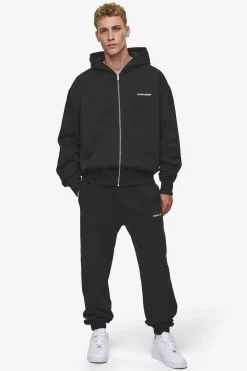 Pegador Hoodies|Zip Hoodies|Logo Oversized Sweat Jacket Washed Black