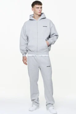 Pegador Hoodies|Zip Hoodies|Logo Oversized Sweat Jacket Grey melange