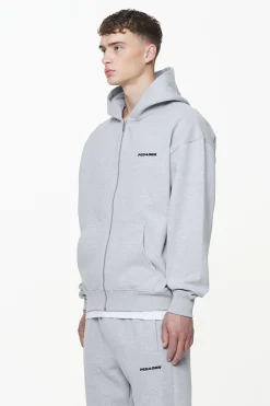 Pegador Hoodies|Zip Hoodies|Logo Oversized Sweat Jacket Grey melange