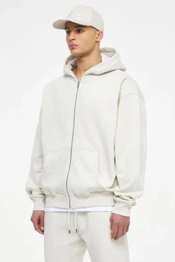 Pegador Hoodies|Zip Hoodies|Logo Oversized Sweat Jacket Gum Vintage washed angels cream