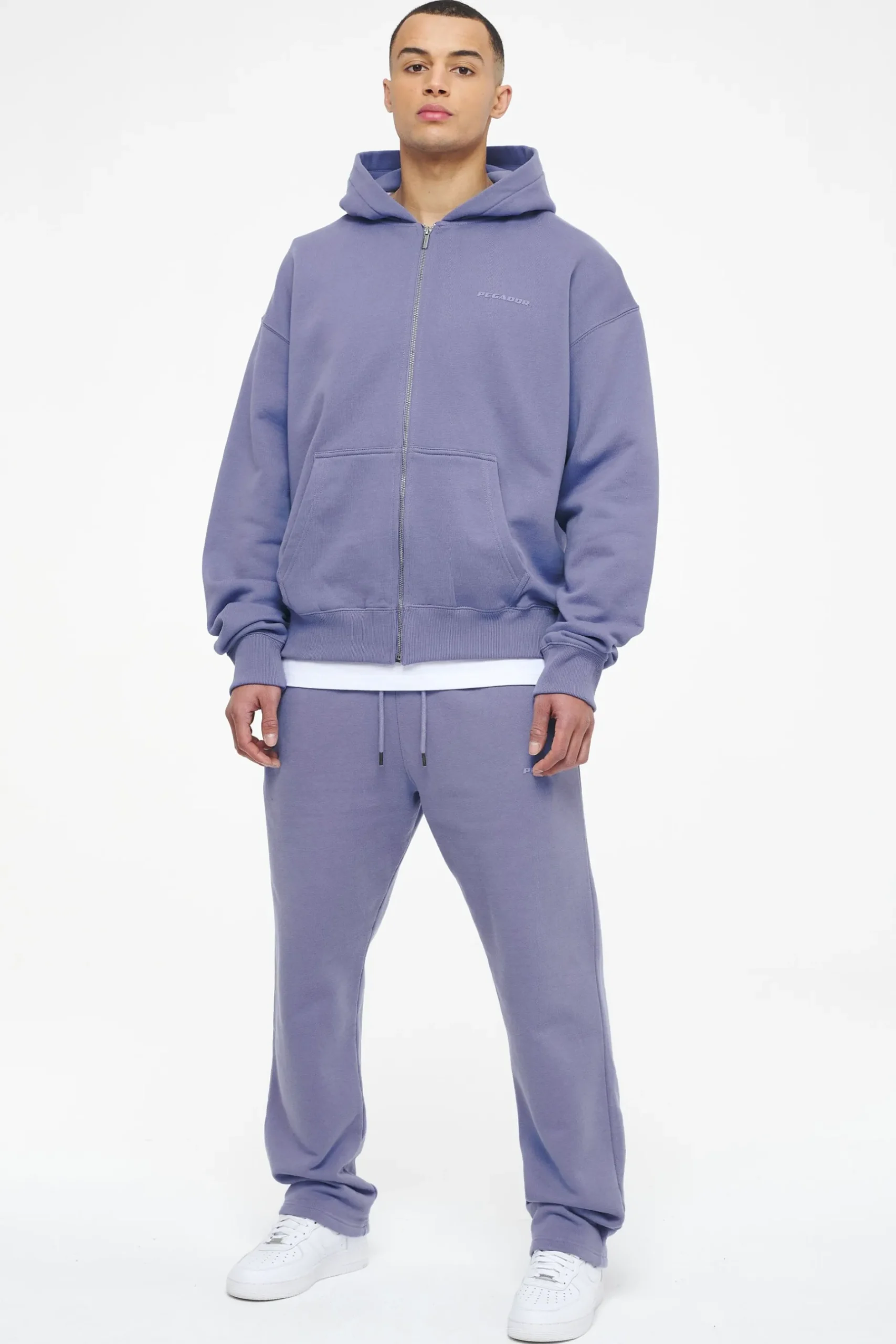 Pegador Hoodies|Zip Hoodies|Logo Oversized Sweat Jacket Gum Vintage washed magic violet