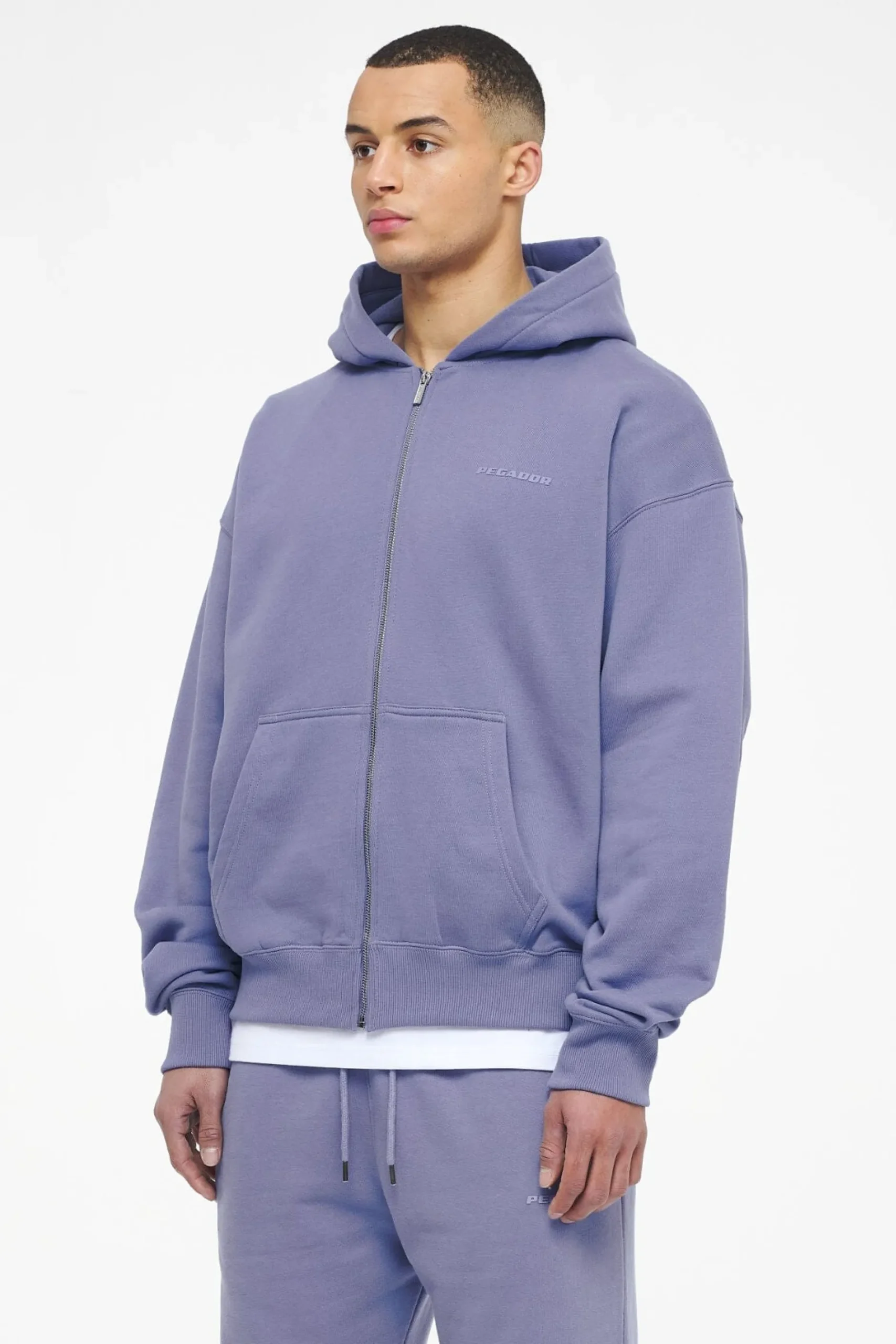 Pegador Hoodies|Zip Hoodies|Logo Oversized Sweat Jacket Gum Vintage washed magic violet