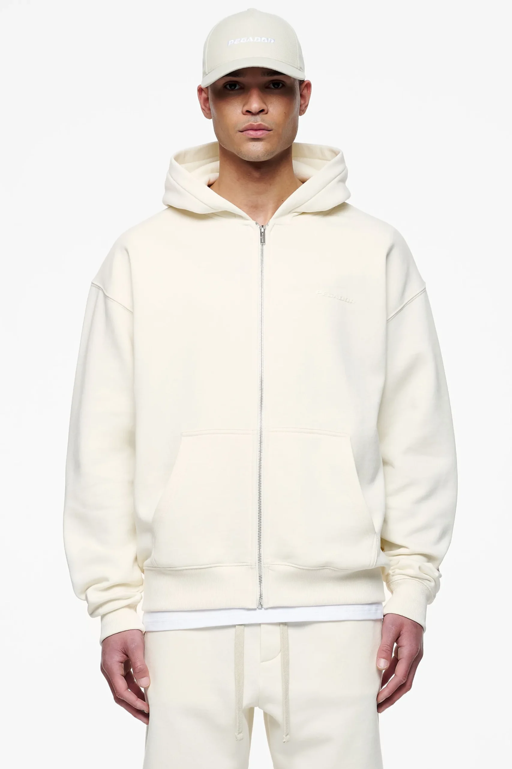 Pegador Hoodies|Zip Hoodies|Logo Oversized Sweat Jacket Gum Vintage washed unbleached