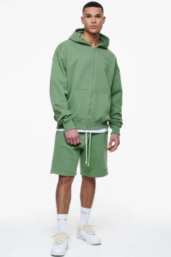 Pegador Hoodies|Zip Hoodies|Logo Oversized Sweat Jacket Gum Vintage washed cypress green