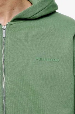 Pegador Hoodies|Zip Hoodies|Logo Oversized Sweat Jacket Gum Vintage washed cypress green