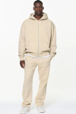 Pegador Hoodies|Zip Hoodies|Logo Oversized Sweat Jacket Vintage washed kingdom beige
