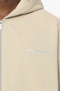 Pegador Hoodies|Zip Hoodies|Logo Oversized Sweat Jacket Vintage washed kingdom beige