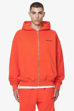Pegador Hoodies|Zip Hoodies|Logo Oversized Sweat Jacket Gum Washed signal red