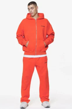 Pegador Hoodies|Zip Hoodies|Logo Oversized Sweat Jacket Gum Washed signal red
