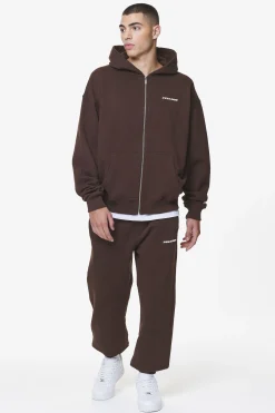 Pegador Hoodies|Zip Hoodies|Logo Oversized Sweat Jacket Gum Washed oak brown