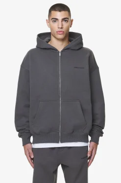 Pegador Zip Hoodies|Hoodies|Logo Oversized Sweat Jacket Gum Washed volcano grey