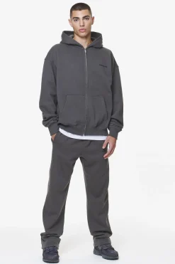 Pegador Zip Hoodies|Hoodies|Logo Oversized Sweat Jacket Gum Washed volcano grey