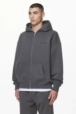 Pegador Zip Hoodies|Hoodies|Logo Oversized Sweat Jacket Gum Washed volcano grey