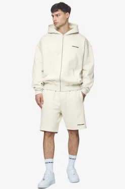 Pegador Hoodies|Zip Hoodies|Logo Oversized Sweat Jacket Black Gum Washed salty cream