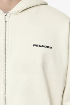 Pegador Hoodies|Zip Hoodies|Logo Oversized Sweat Jacket Black Gum Washed salty cream