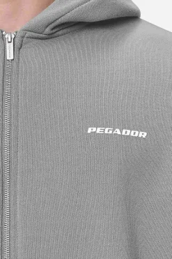 Pegador Hoodies|Zip Hoodies|Logo Oversized Sweat Jacket White Gum Washed cool grey
