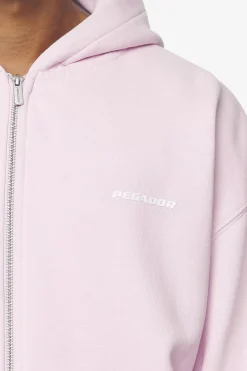 Pegador Hoodies|Zip Hoodies|Logo Oversized Sweat Jacket White Gum Washed bubblegum