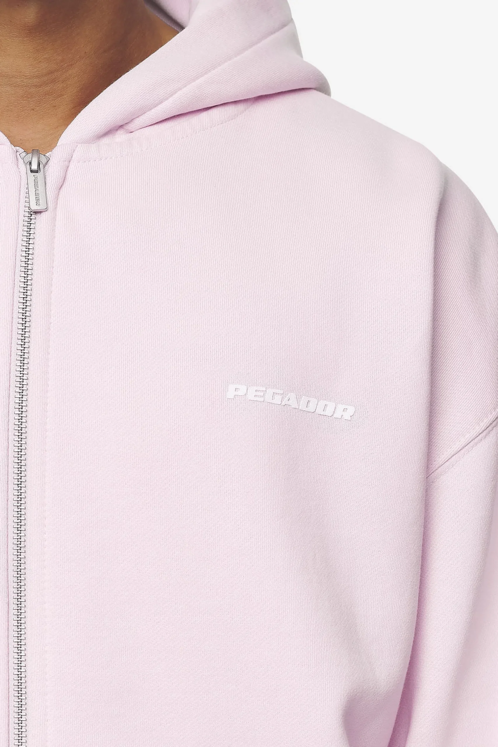 Pegador Hoodies|Zip Hoodies|Logo Oversized Sweat Jacket White Gum Washed bubblegum