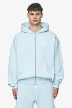 Pegador Hoodies|Zip Hoodies|Logo Oversized Sweat Jacket White Gum Washed baby blue