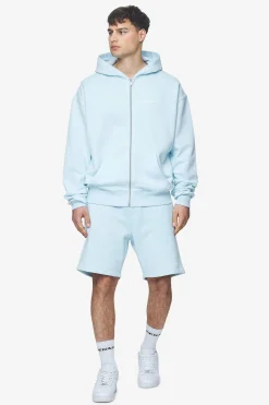 Pegador Hoodies|Zip Hoodies|Logo Oversized Sweat Jacket White Gum Washed baby blue