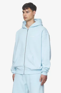 Pegador Hoodies|Zip Hoodies|Logo Oversized Sweat Jacket White Gum Washed baby blue