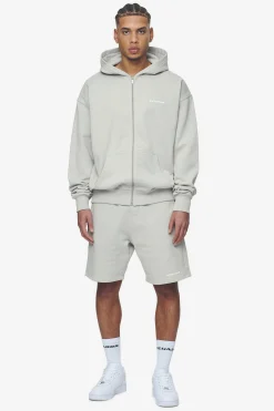 Pegador Hoodies|Zip Hoodies|Logo Oversized Sweat Jacket White Gum Washed pearl grey