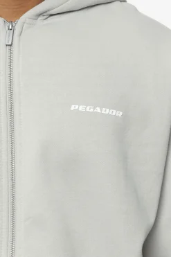 Pegador Hoodies|Zip Hoodies|Logo Oversized Sweat Jacket White Gum Washed pearl grey