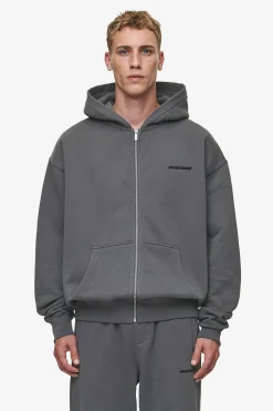 Pegador Hoodies|Zip Hoodies|Logo Oversized Sweat Jacket Washed Anthracite