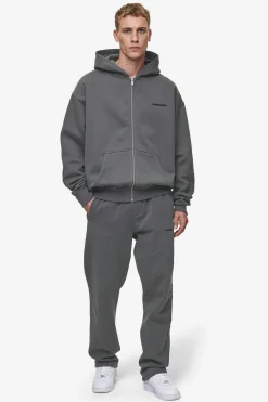 Pegador Hoodies|Zip Hoodies|Logo Oversized Sweat Jacket Washed Anthracite
