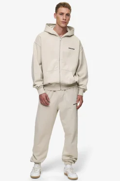 Pegador Hoodies|Zip Hoodies|Logo Oversized Sweat Jacket Washed Light Beige