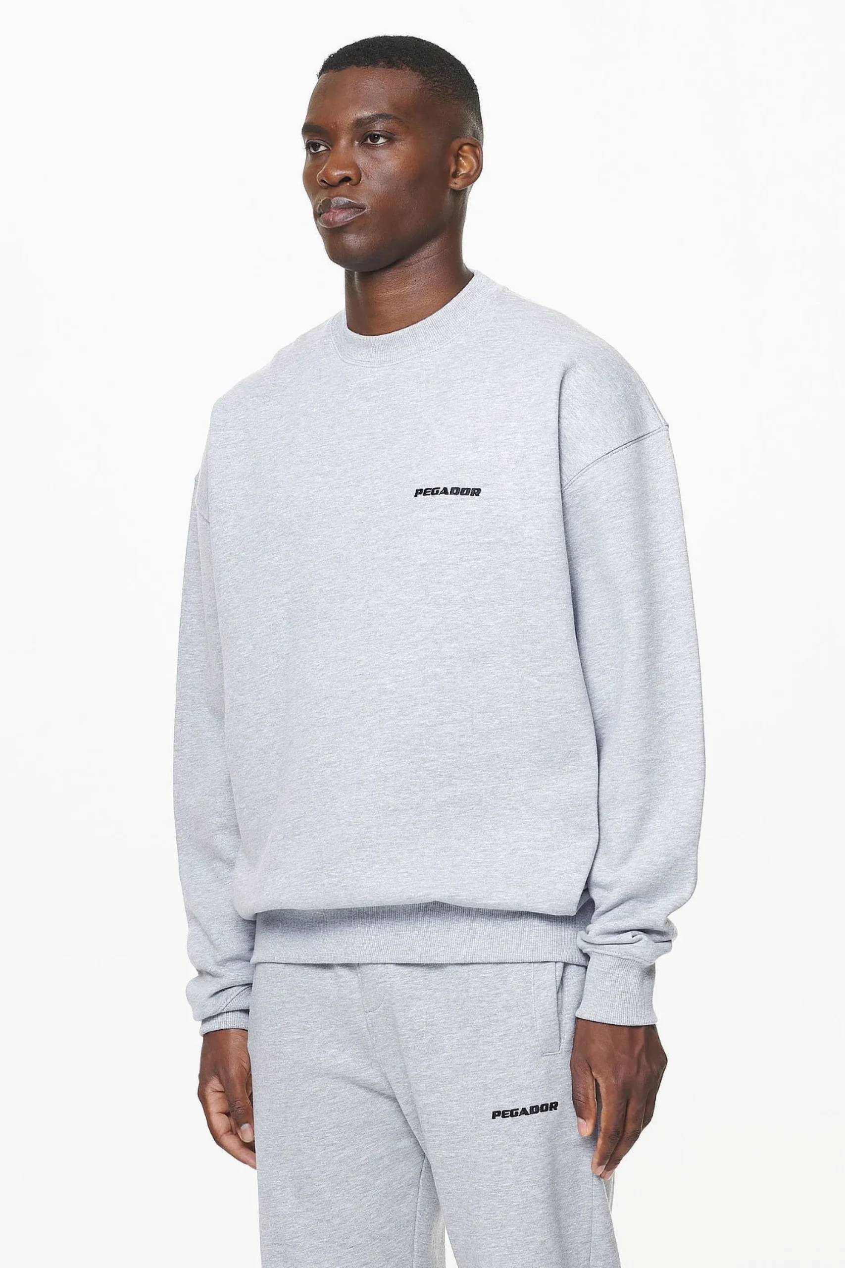 Pegador Sweaters|Logo Oversized Sweater Grey melange