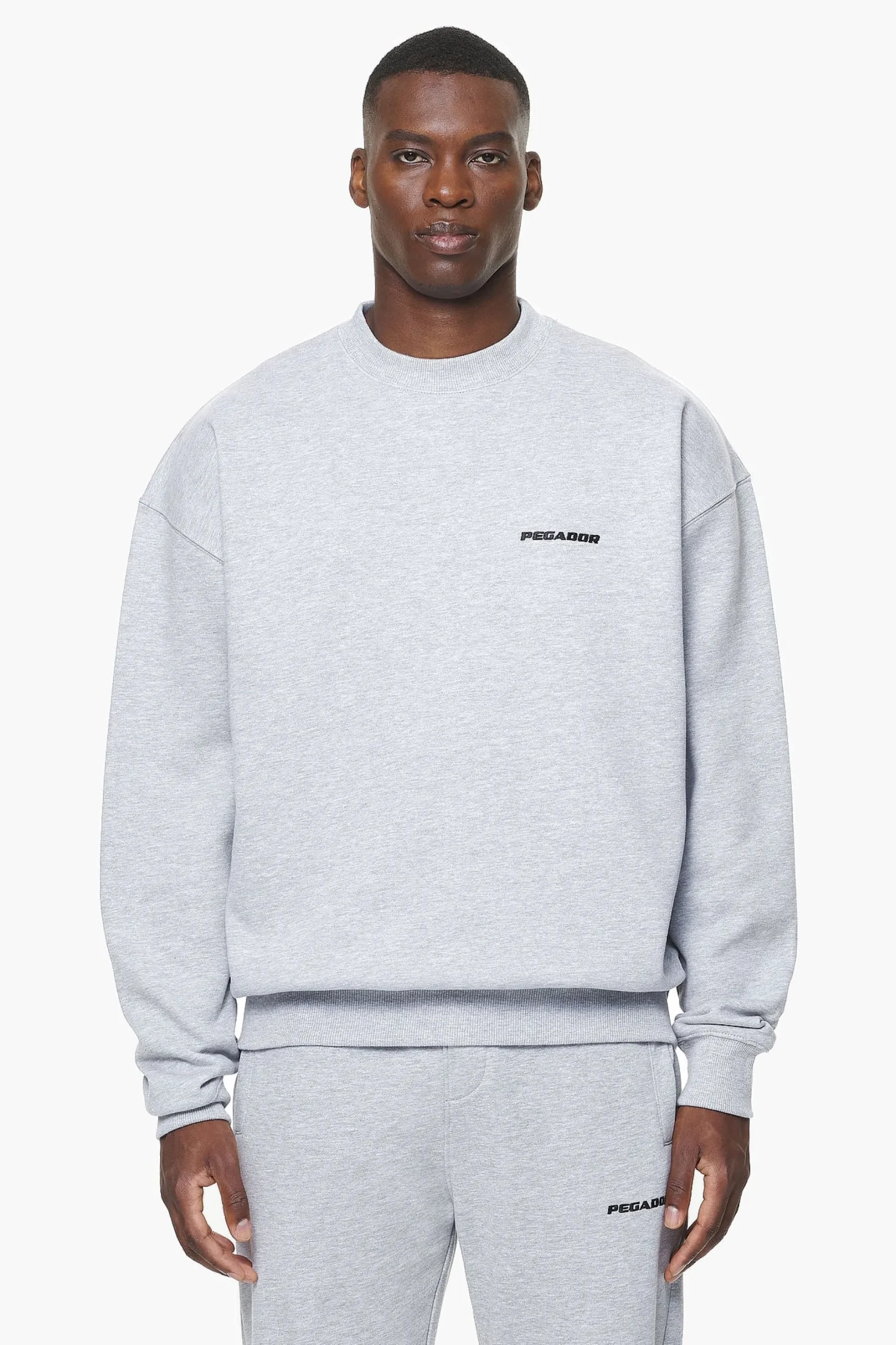 Pegador Sweaters|Logo Oversized Sweater Grey melange