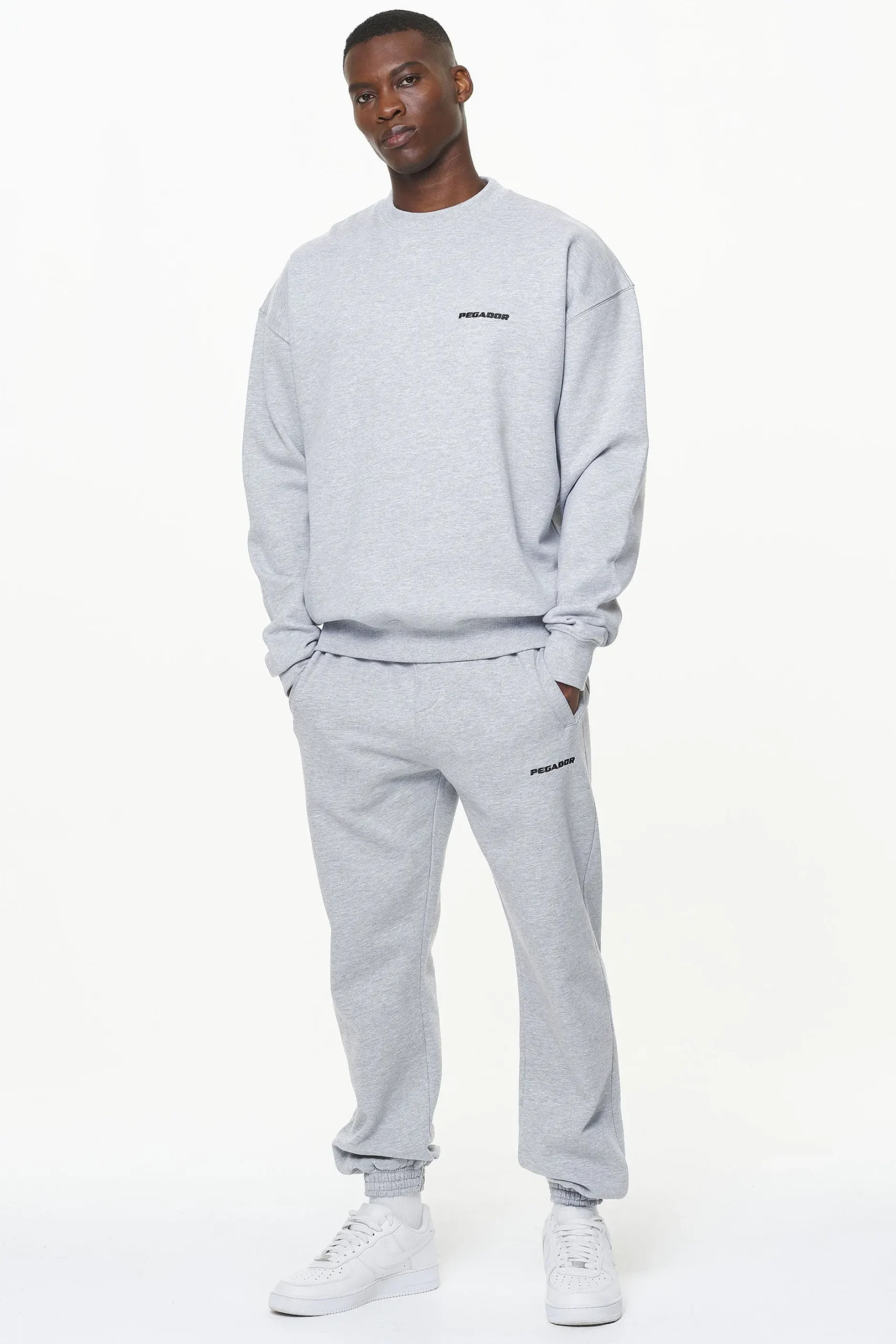Pegador Sweaters|Logo Oversized Sweater Grey melange
