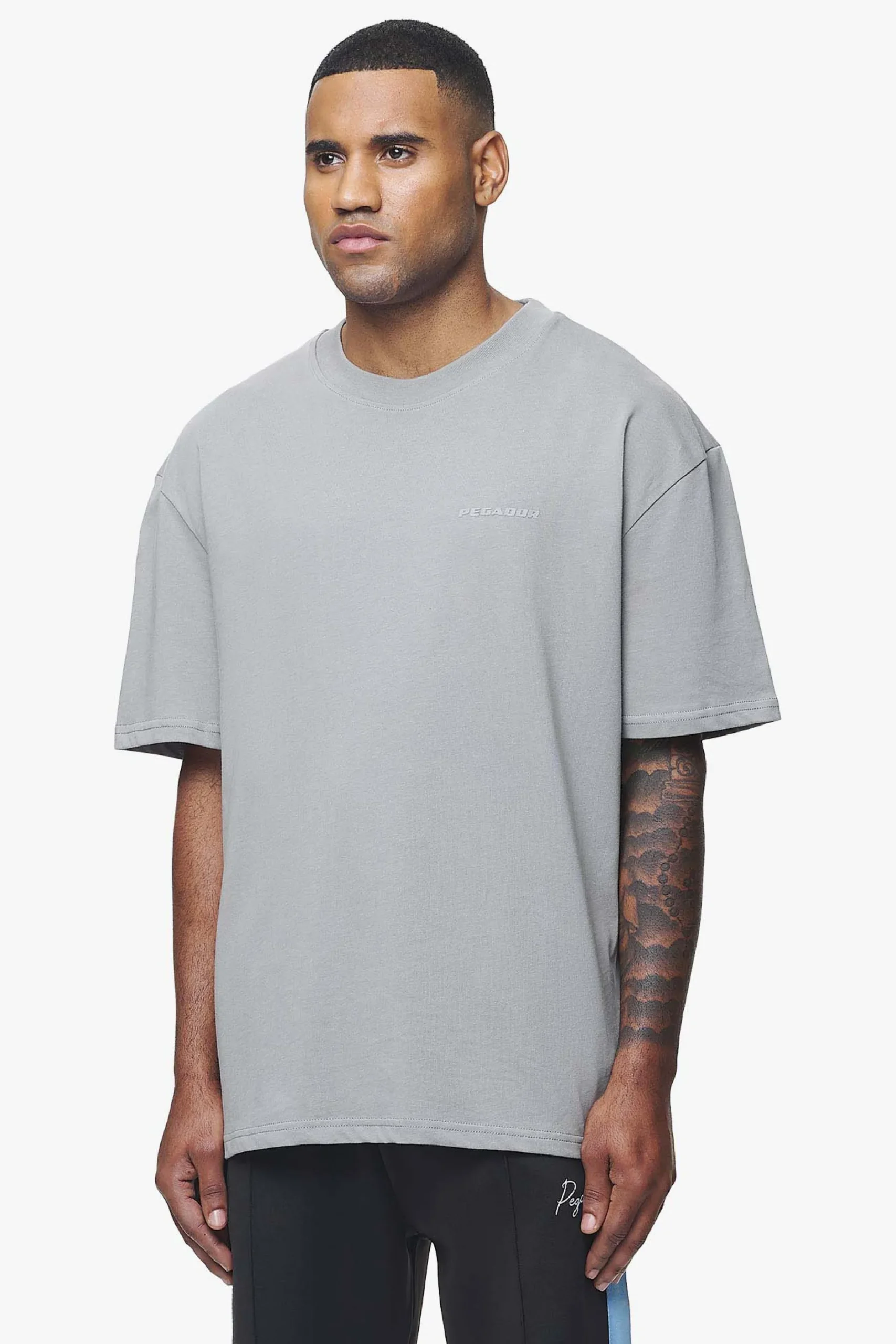 Pegador Tees|Logo Oversized Tee Gum Vintage washed dusk grey