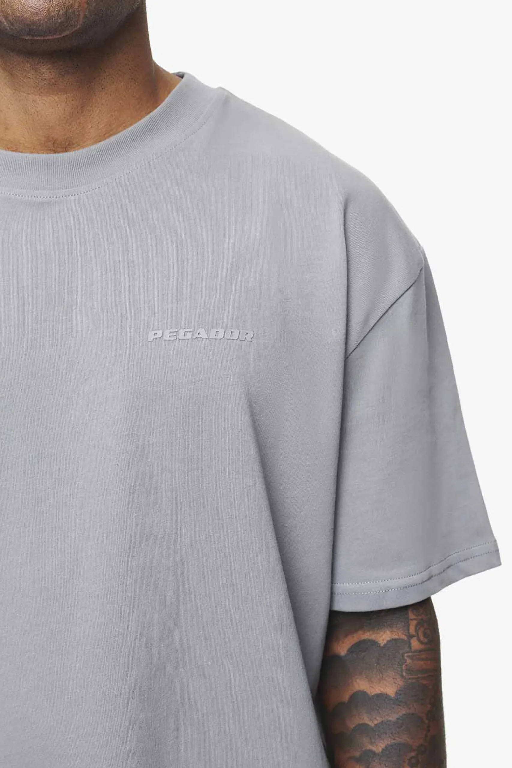 Pegador Tees|Logo Oversized Tee Gum Vintage washed dusk grey
