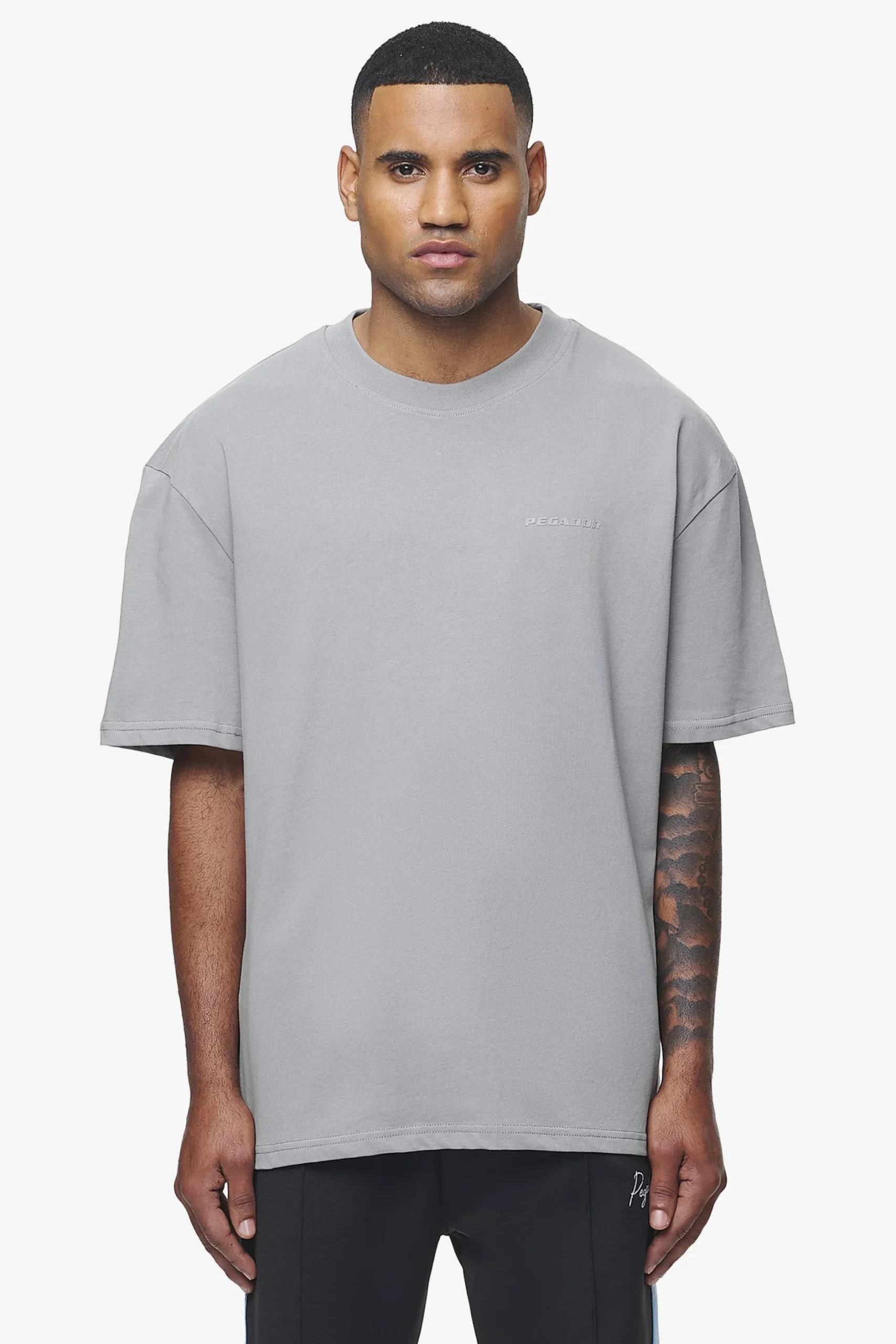 Pegador Tees|Logo Oversized Tee Gum Vintage washed dusk grey