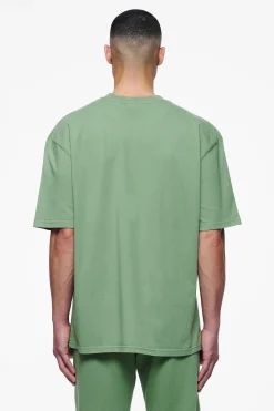 Pegador Tees|Logo Oversized Tee Gum Vintage washed cypress green