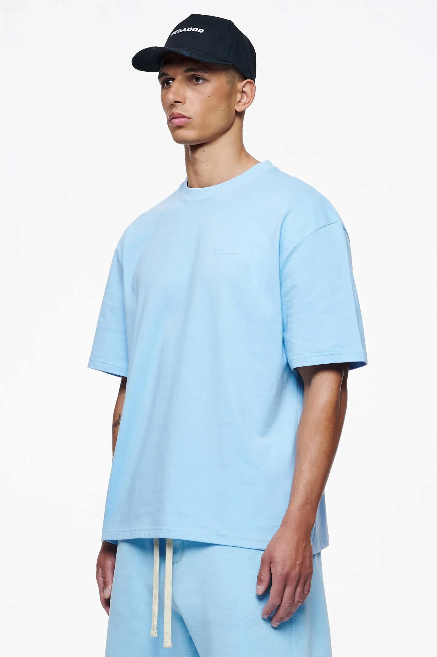 Pegador Tees|Logo Oversized Tee Gum Vintage washed riviera blue