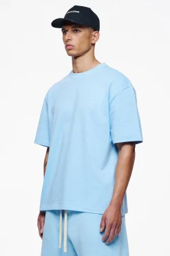 Pegador Tees|Logo Oversized Tee Gum Vintage washed riviera blue