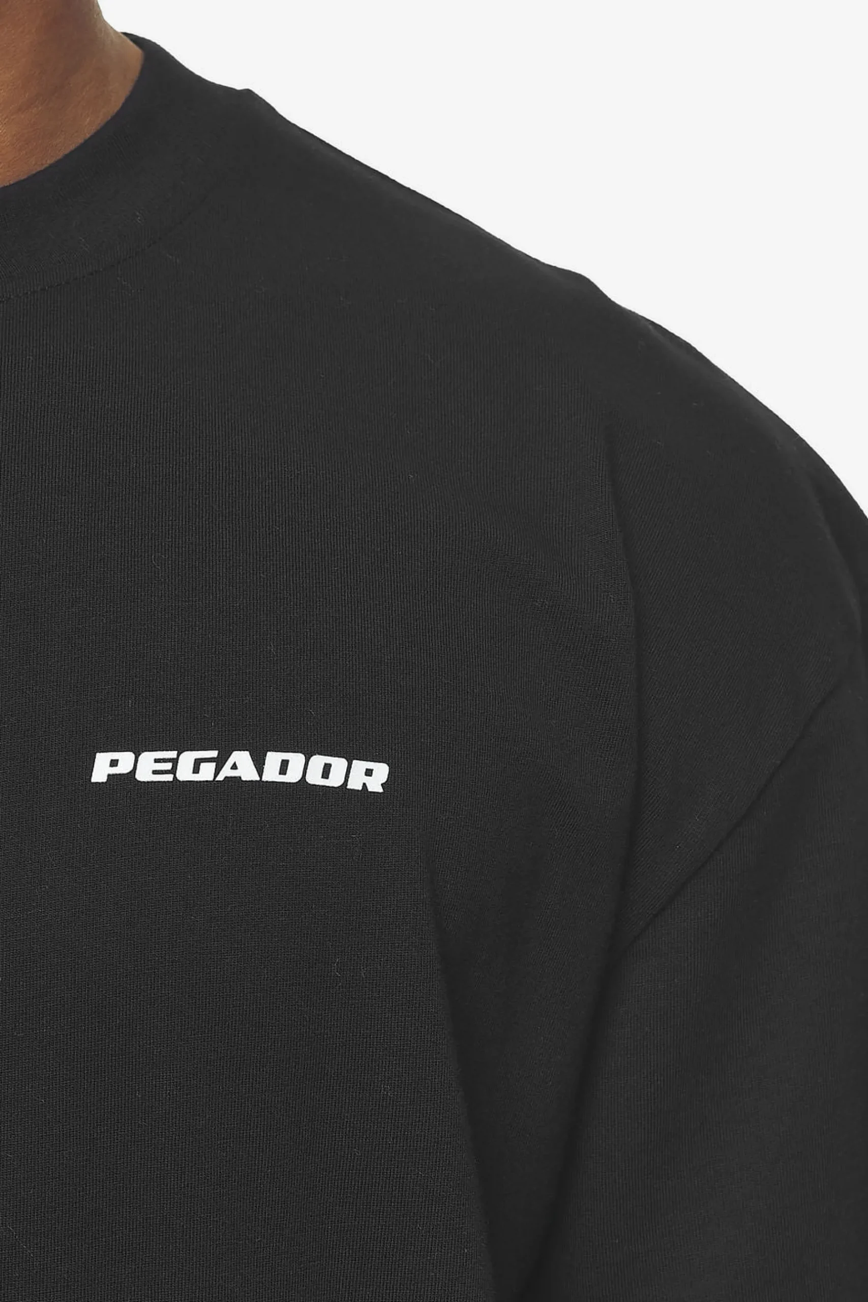 Pegador Tees|Logo Oversized Tee White Gum Washed black