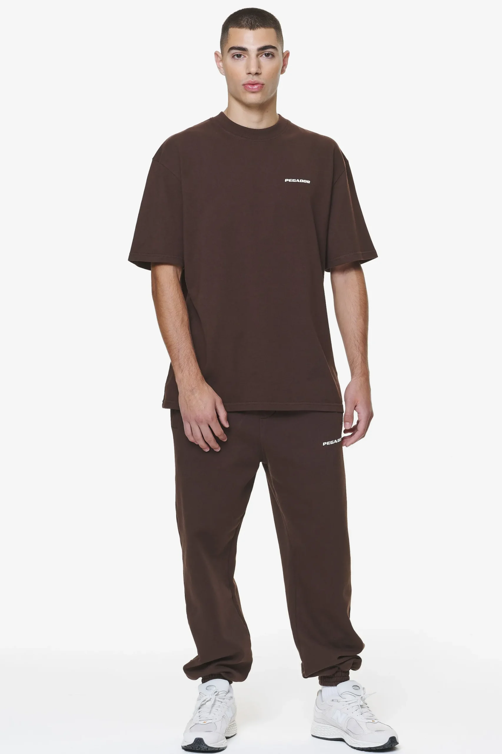 Pegador Tees|Logo Oversized Tee Gum Washed oak brown