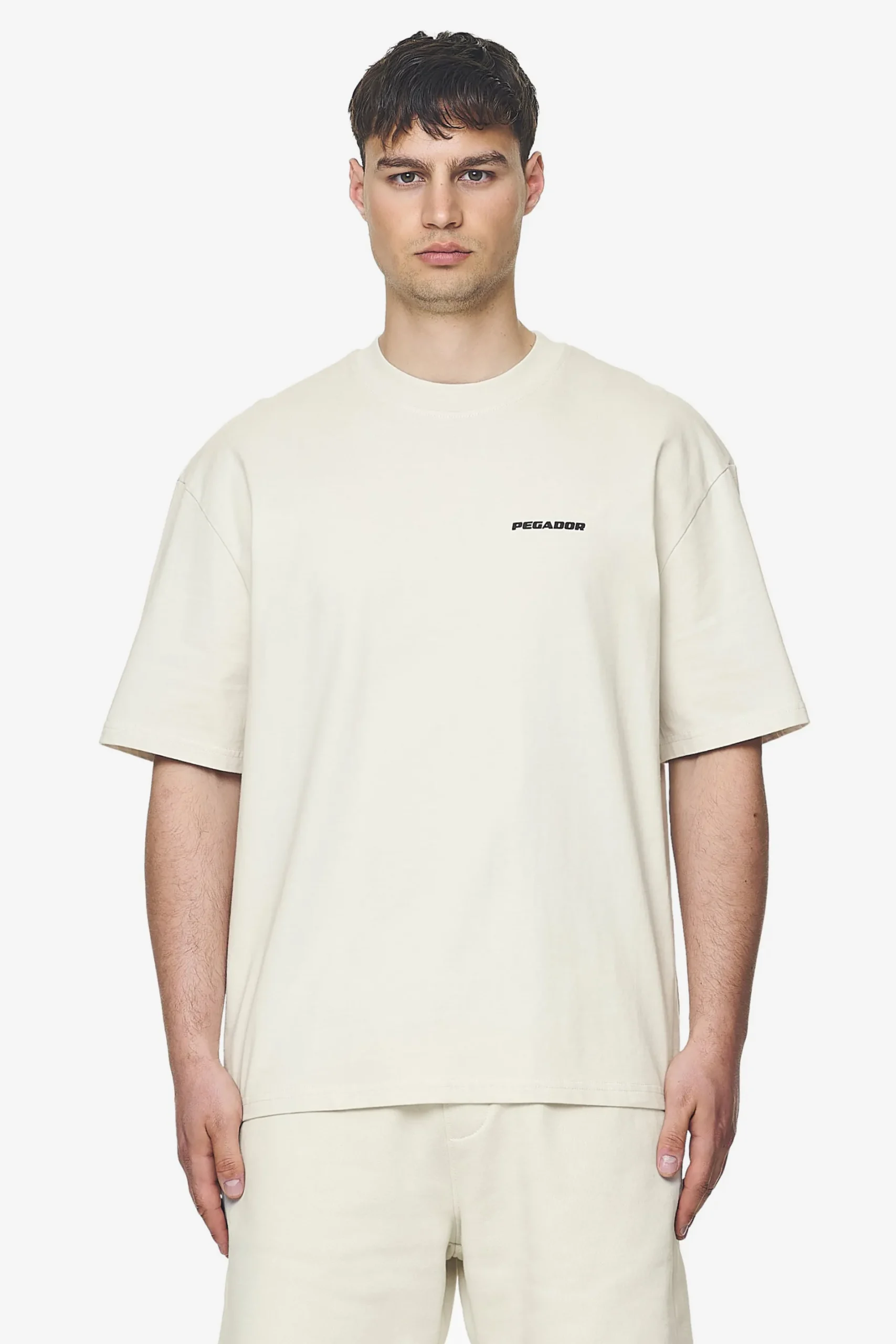 Pegador Tees|Logo Oversized Tee Black Gum Washed salty cream
