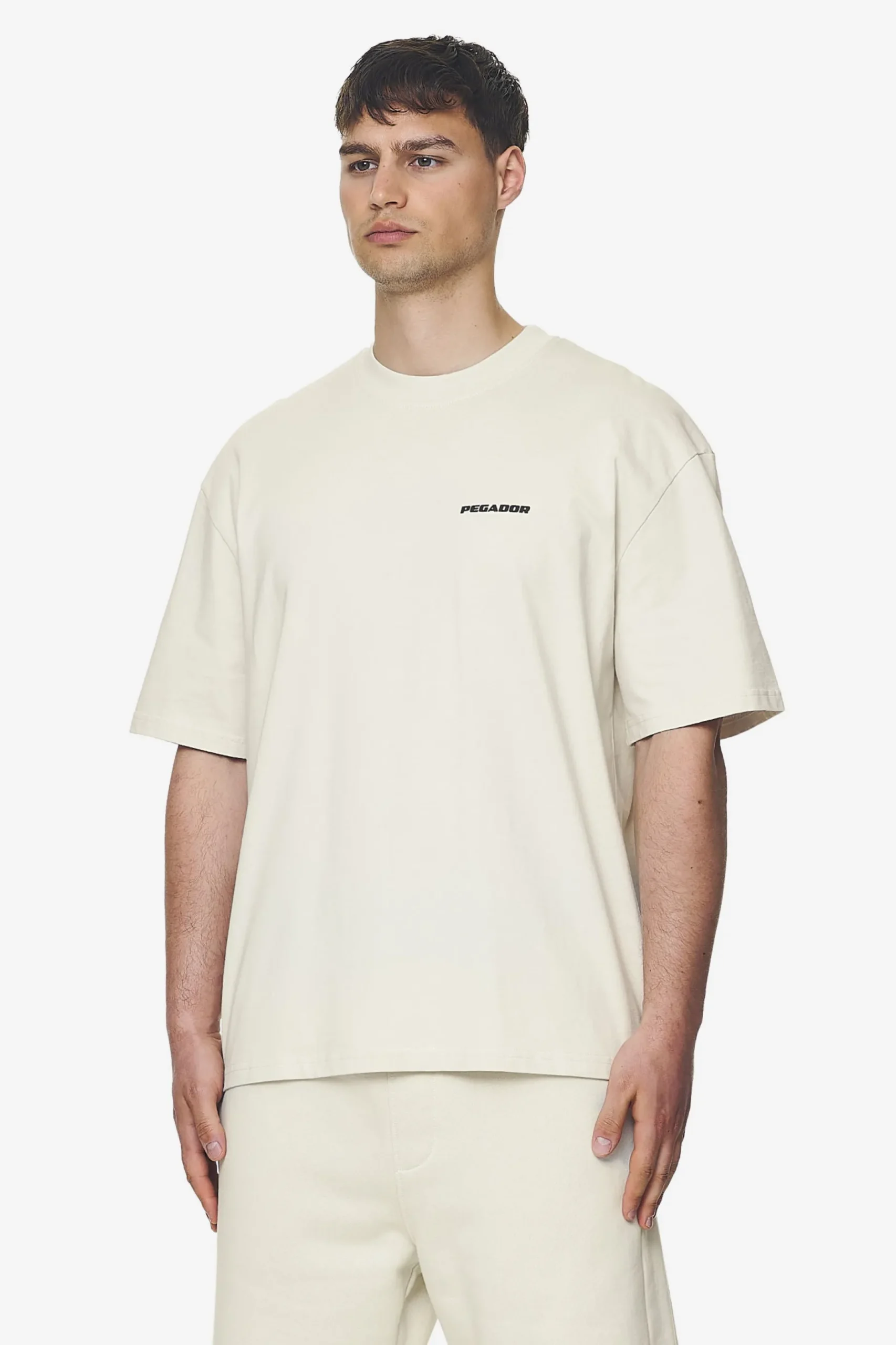 Pegador Tees|Logo Oversized Tee Black Gum Washed salty cream