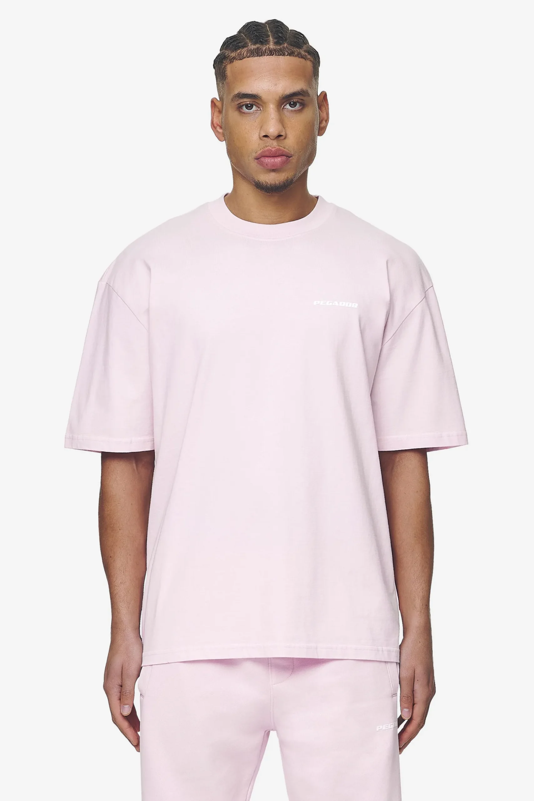 Pegador Tees|Logo Oversized Tee White Gum Washed bubblegum