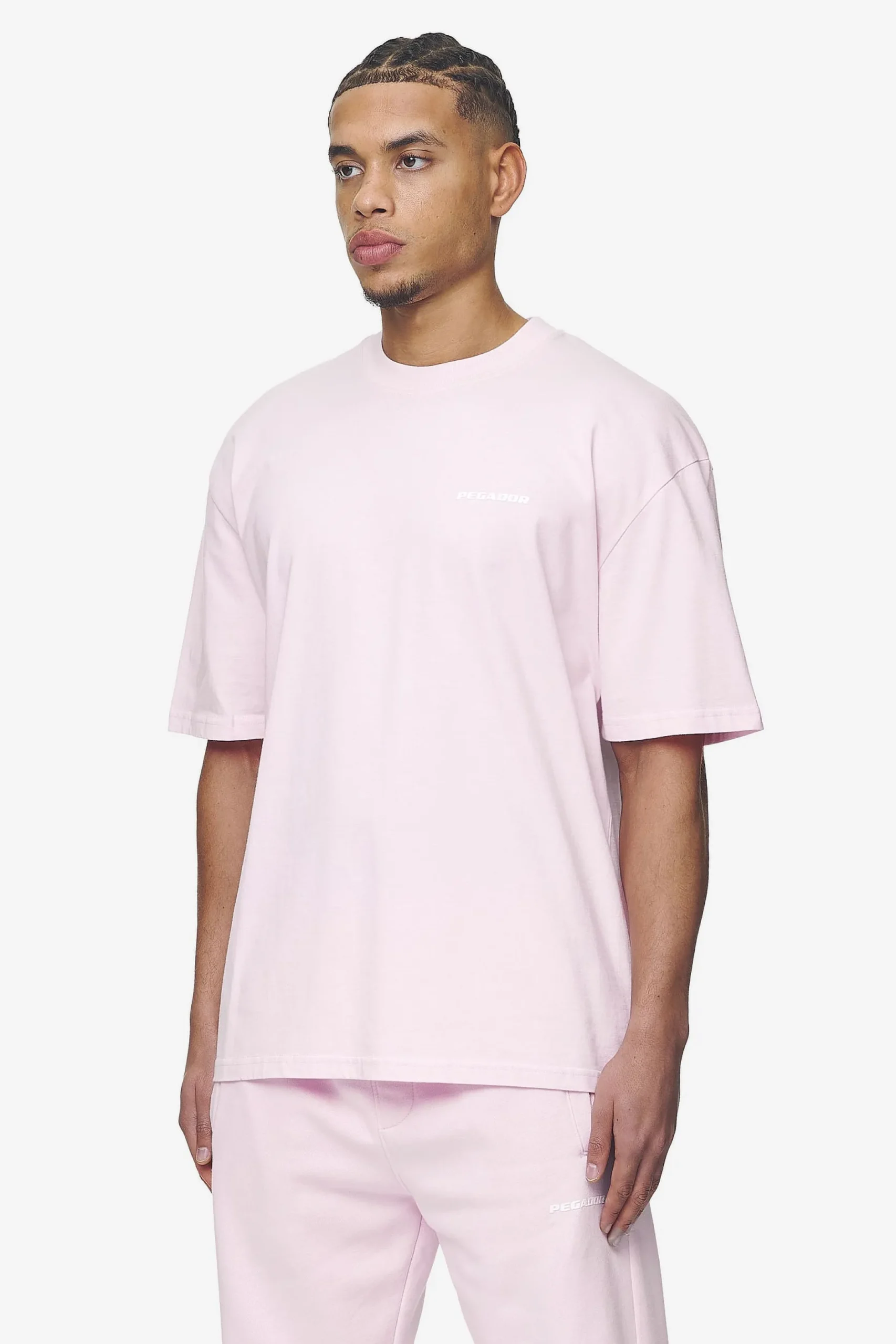 Pegador Tees|Logo Oversized Tee White Gum Washed bubblegum