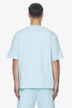 Pegador Tees|Logo Oversized Tee White Gum Washed baby blue